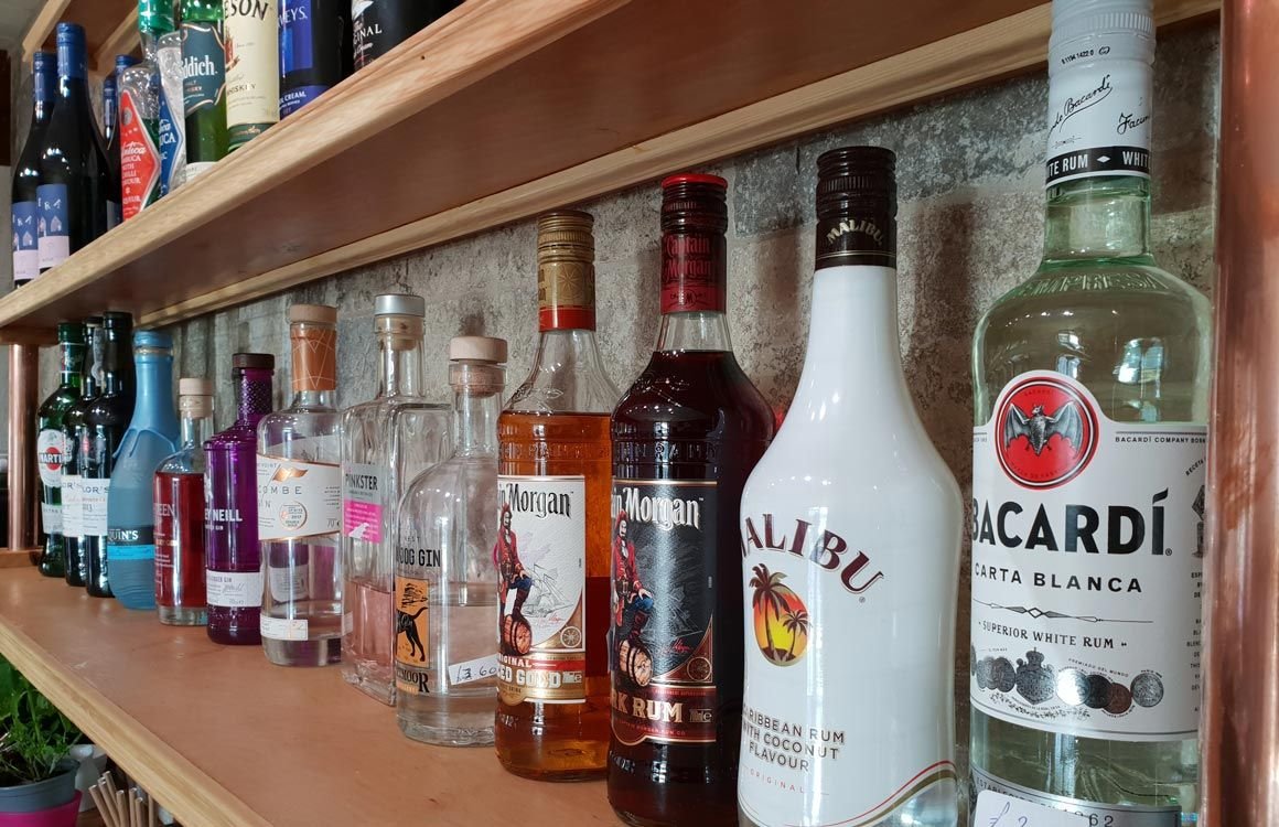 village pub spirits shelf